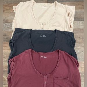 ✨Like New✨ Aerie Henley Oversized Shirt 3 pc Bundle